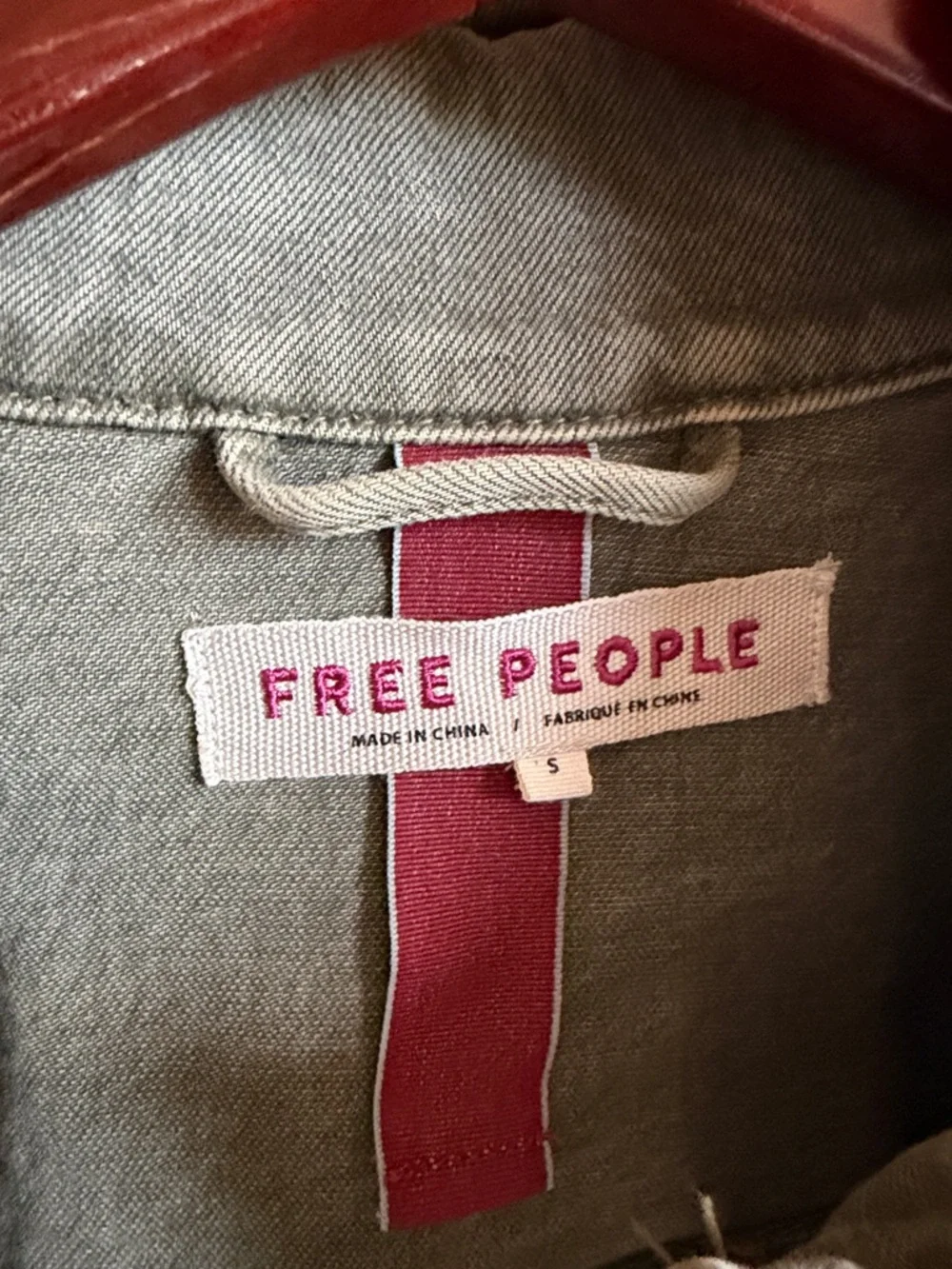 Free People Olive Green Utility Jean Jacket - Picture 5 of 6